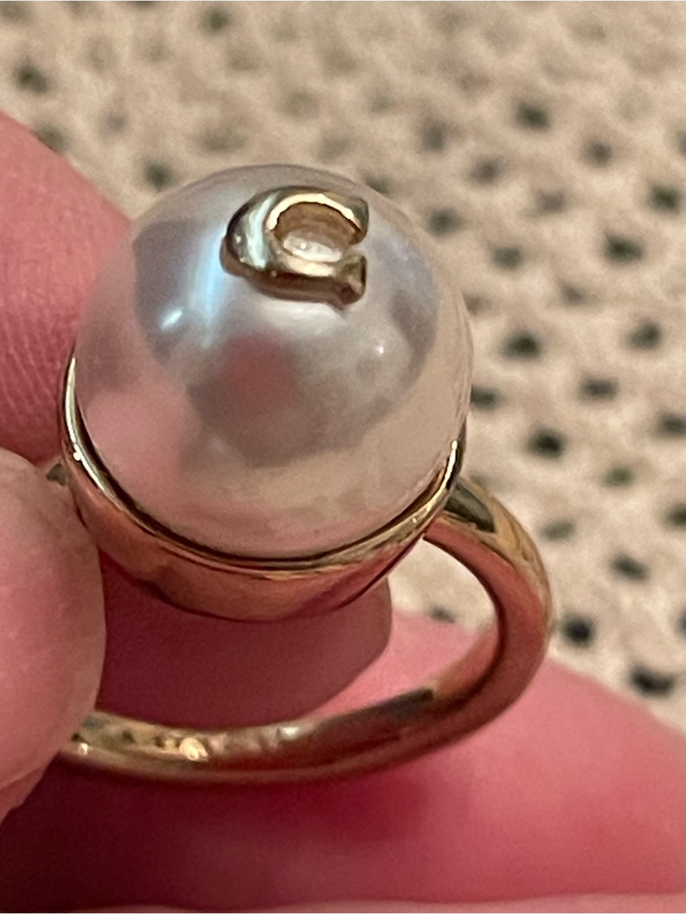 Coach Signature C Logo Pearl Ring - Picture 3 of 6